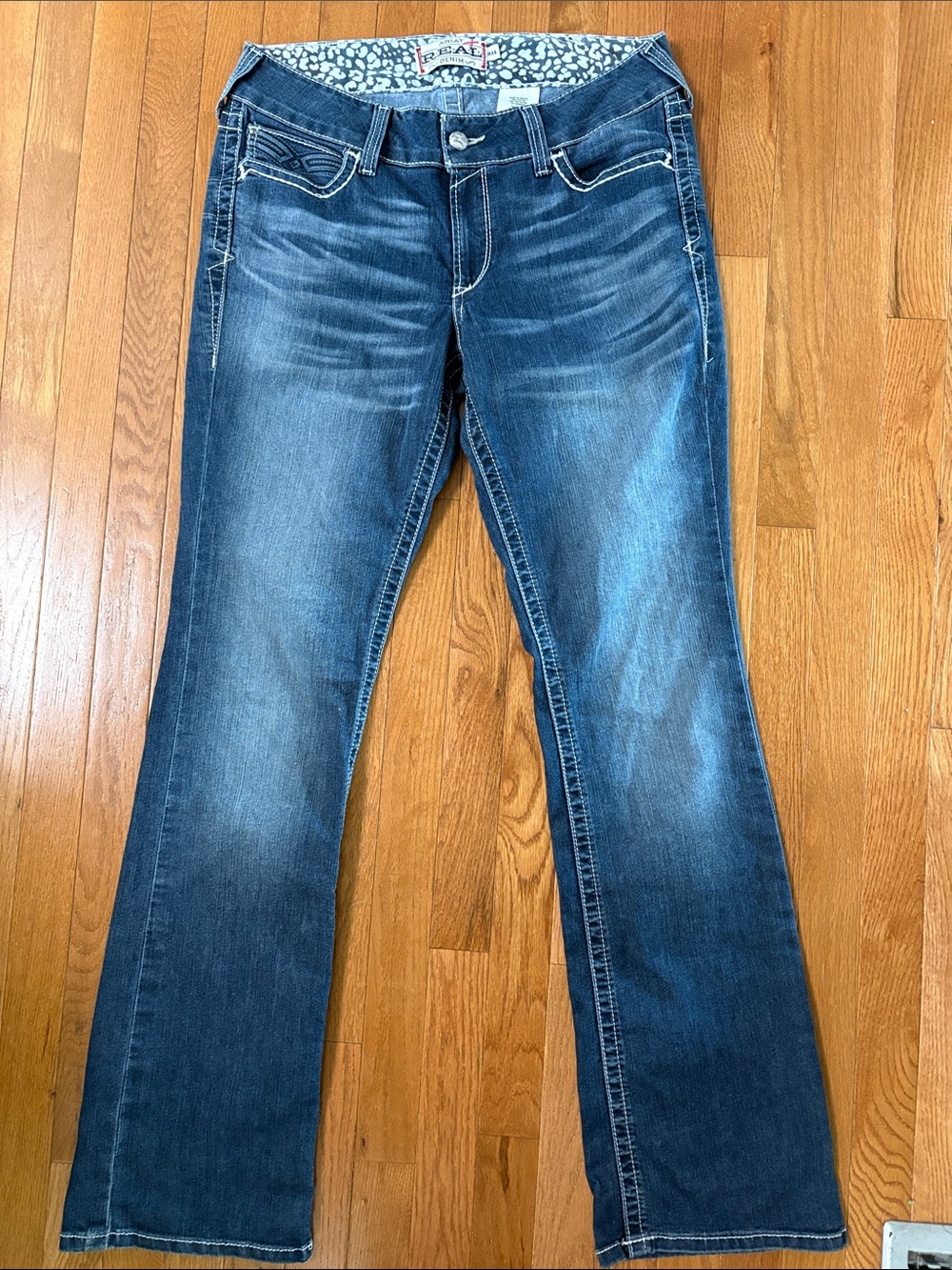 Ariat R.E.A.L. Denim Jeans Women’s 33L Bootcut Mid Rise Dark Wash Western - Picture 2 of 9